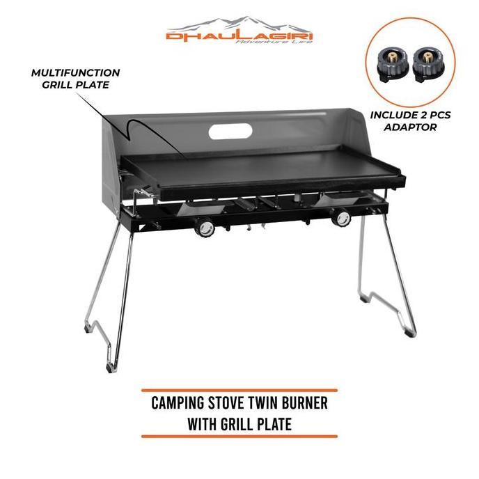 Dhaulagiri Camping Stove Twin Burner with Grill Plate