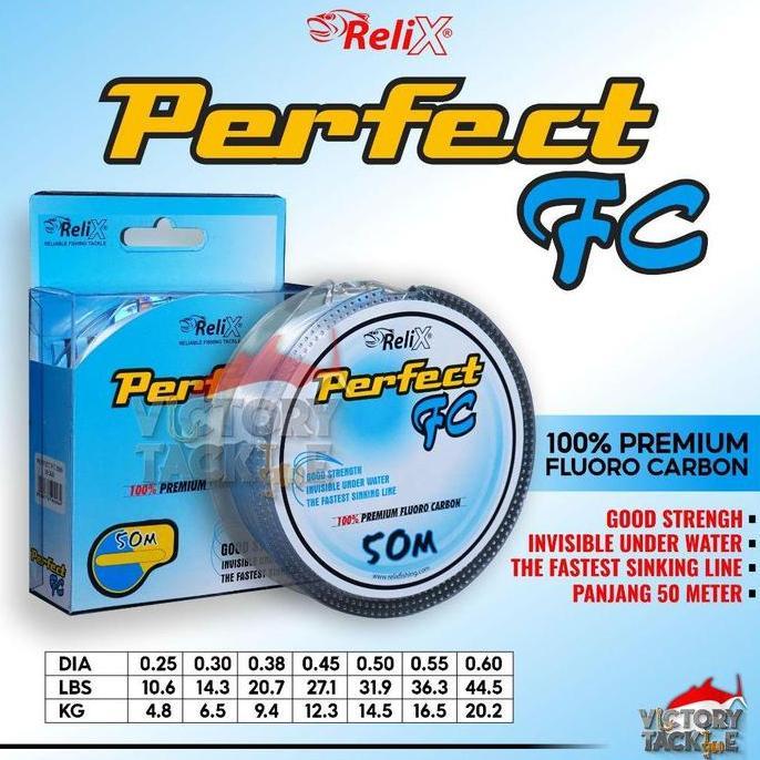 RELIX PERFECT FLUOROCARBON FC SENAR PANCING BENANG LEADER Ikan Jig Lure Mancing Galatama
