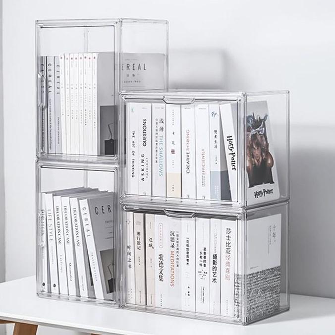 Books Meja Container Box Organiser Acrylic Transparent