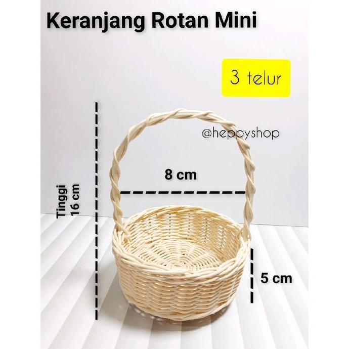New- Keranjang Rotan Mini Keranjang Telur Paskah Mini Keranjang Mini