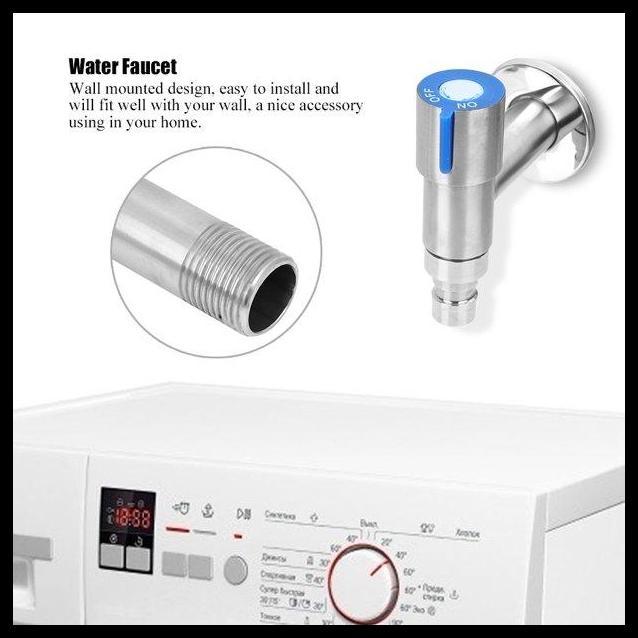 KERAN AIR MESIN CUCI KRAN TEMBOK TAMAN OTOMATIS MATI ANTI JATUH 304