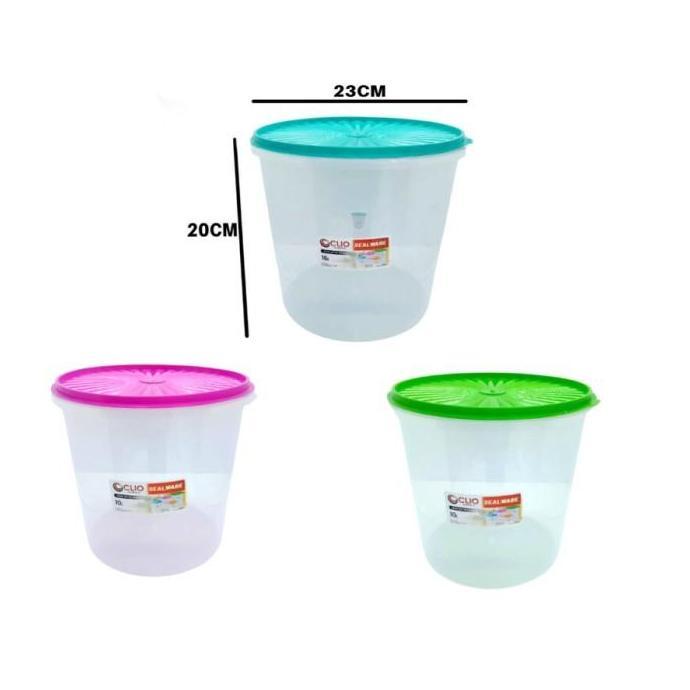 New- Toples Makanan, Toples Plastik Bulat, Sealware Food Container Clio 5L