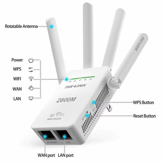 PIX LINK 300M REPEATER PIX-LINK Wireless Wifi Extender Router Terlaris