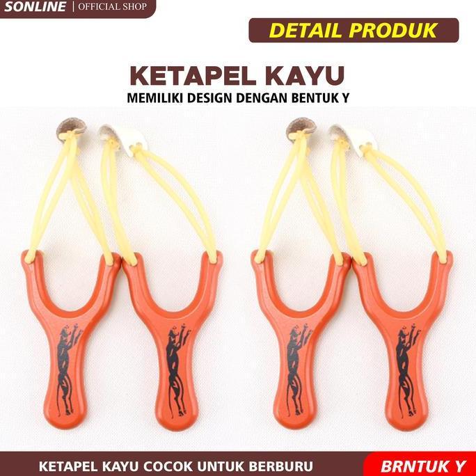 Mainan Ketapel Kayu Polos Plitur Perangkap Ikan Kuat dan Kokoh