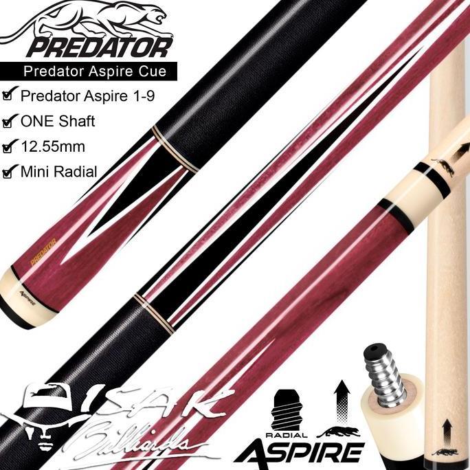 Predator Aspire 1-9 Pool Cue | low Deflection Radial Stick Billiard Terlaris