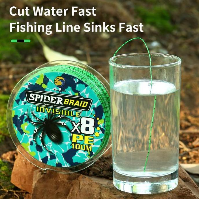Lure Invisible Bionik PE Fishing Line 100m Anti Gigitan Kuat Bahan Impor Jepang X4 X8 Braided Spider