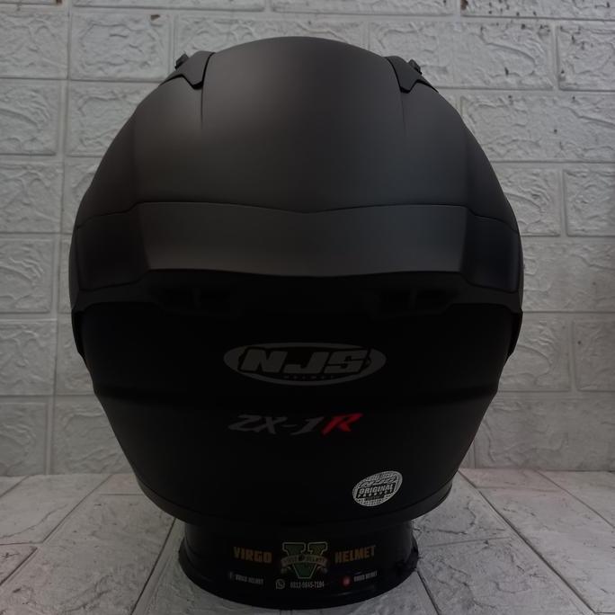 NJS HELM ZX1-R SOLID BLACK DOFF|NJS ZX1R Terlaris