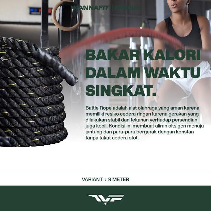 WANNAFIT Battle Rope | Olahraga Tangan & Kaki | Alat Olahraga Rumah Terlaris