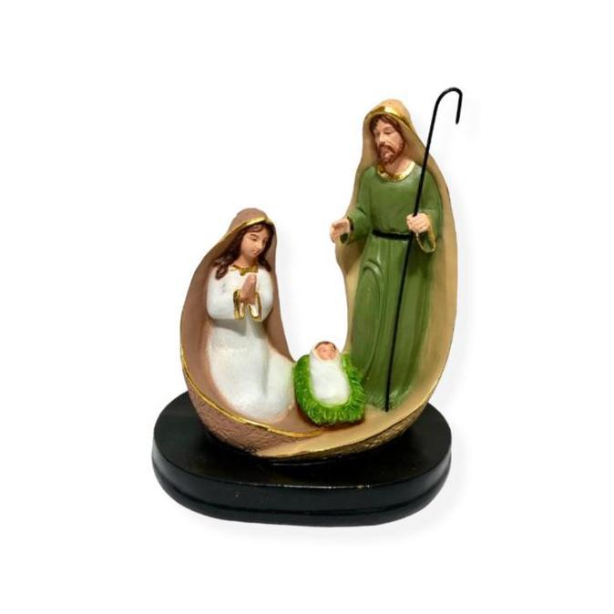 ><><><] Patung Kelahiran Yesus Coklat Tongkat Patung Rohani Bayi Yesus Lahir Pajangan Patung Natal