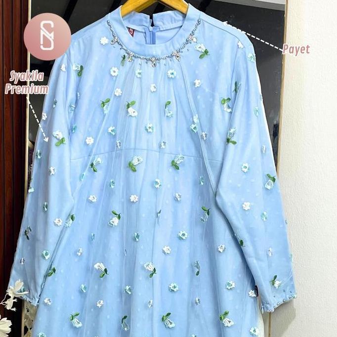 Grosir Myshawl Haura Gamis Jumbo Gamis Bigsize Gamis Brukat Kondangan Tille Motif Kasual Kondangan W