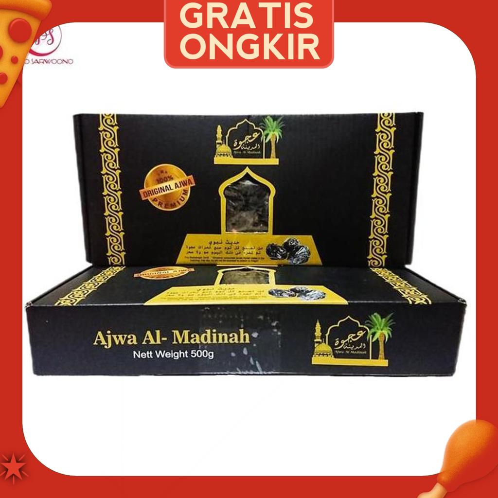 Kurma Ajwa Aliyah Al Madinah 500 Gr - Azwa Dates / Korma Nabi