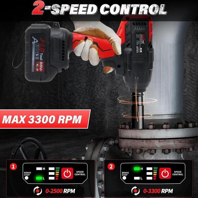 Promo Jld Mesin Bor Impact Baterai 88Vf Fullset Impact Bor 2Baterai 650Nm Impact Wrench Impact Jld S
