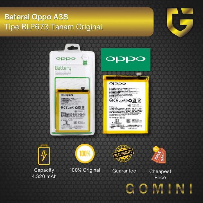 Qyumana_corps - Baterai Oppo A3S BLP673 Original Tanam