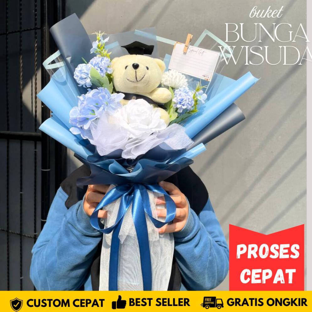 BUKET BONEKA WISUDA / BUCKET WISUDA BUNGA ARTIFICIAL WISUDA COWOK CEWEK SKRIPSI SIDANG GRADUATION