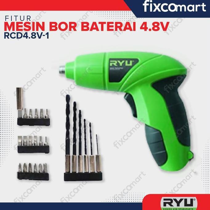 Murah Mesin Bor Baterai / Bor Charge Cas Ryu Rcd 4.8V-1