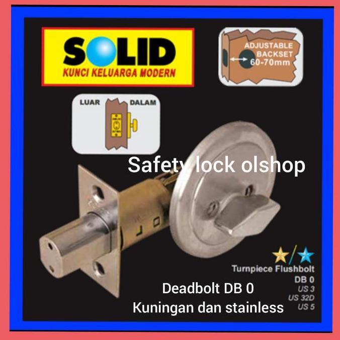KUNCI TAMBAHAN / DEADBOLT TURNPIECE FLUSHBOLT SOLID DB 0 ORIGINAL DAN TERPERCAYA