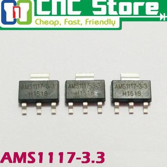 Terlaris [Cnc] Ams1117 3.3 Sot-223 1A Voltage Regulator 3.3V Ic