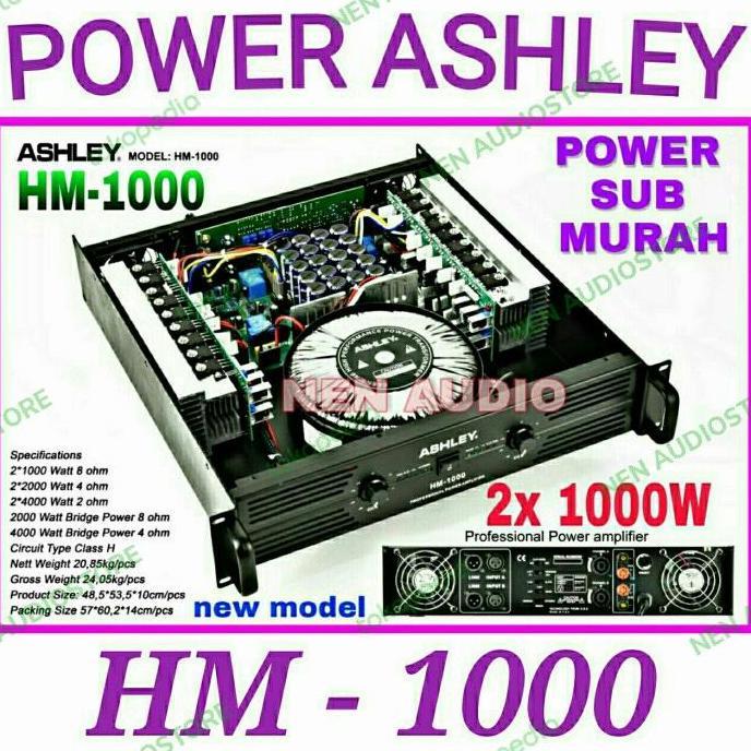 power ashley HM1000 original HM 1000 amplifier clas H 1000W power sub