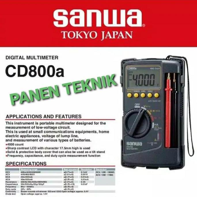 Multitester Sanwa Digital Cd800 Avometer Multi Meter Cd 800 Kualitas Terbaik Harga Termurah