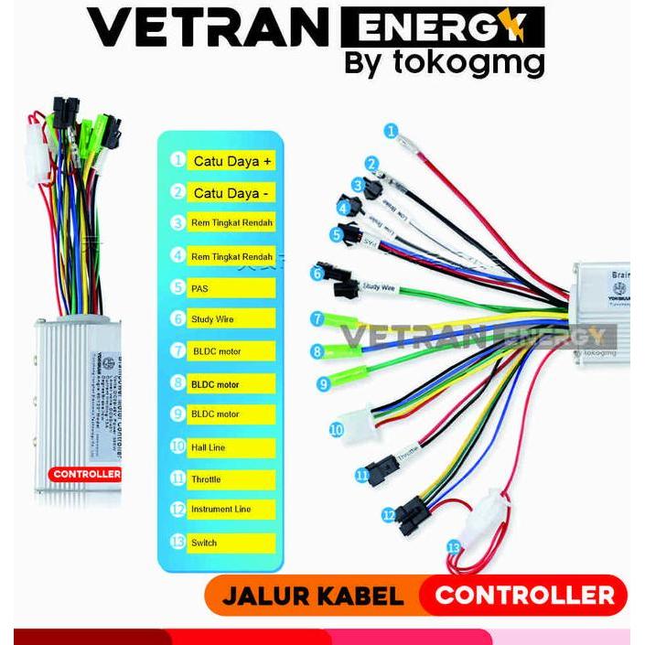 INSTRUMEN LCD dan Controller Sepeda Listrik pedal assist 24 36 48 volt