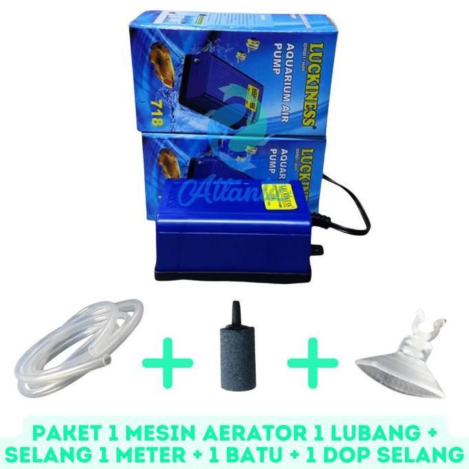Paket Lengkap Mesin Aerator 1 Lubang Mesin Gelembung Oksigen Aquarium