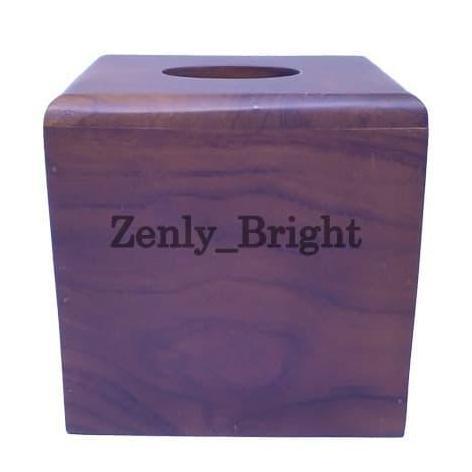 Kotak Tisu Kayu Jati Kubus