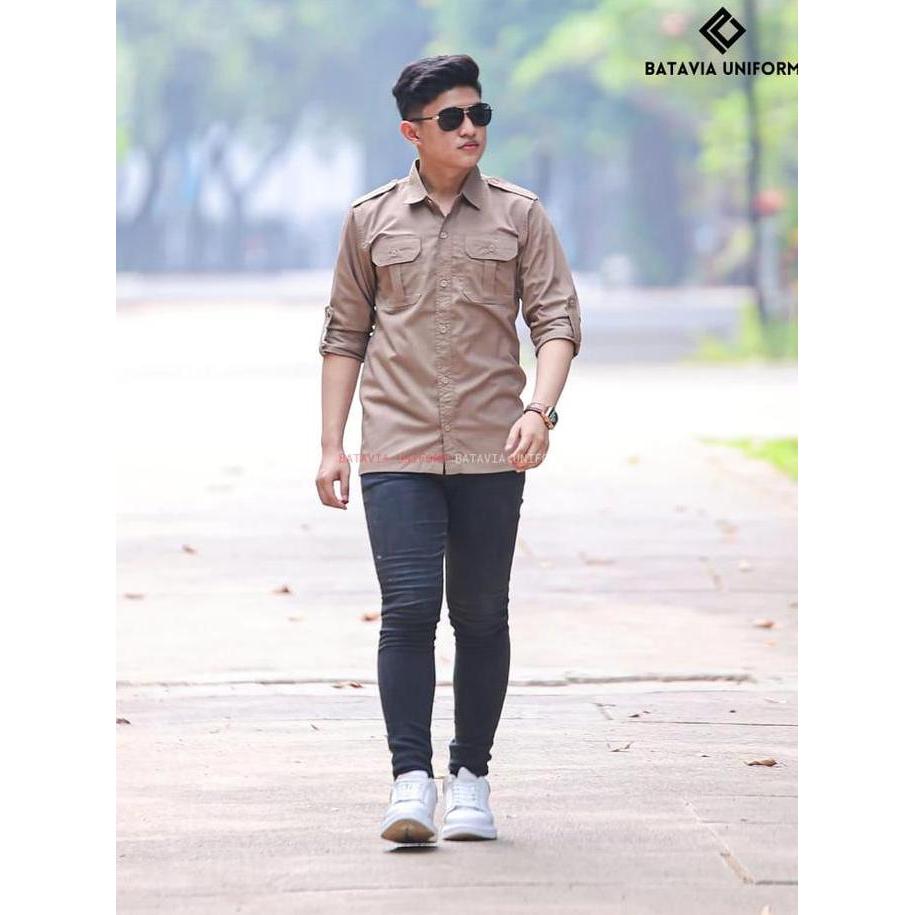 Kemeja PDL Lengan Panjang by Batavia Uniform - Kemeja Kerja Lapangan Tactical Lengan Panjang Pria Wa