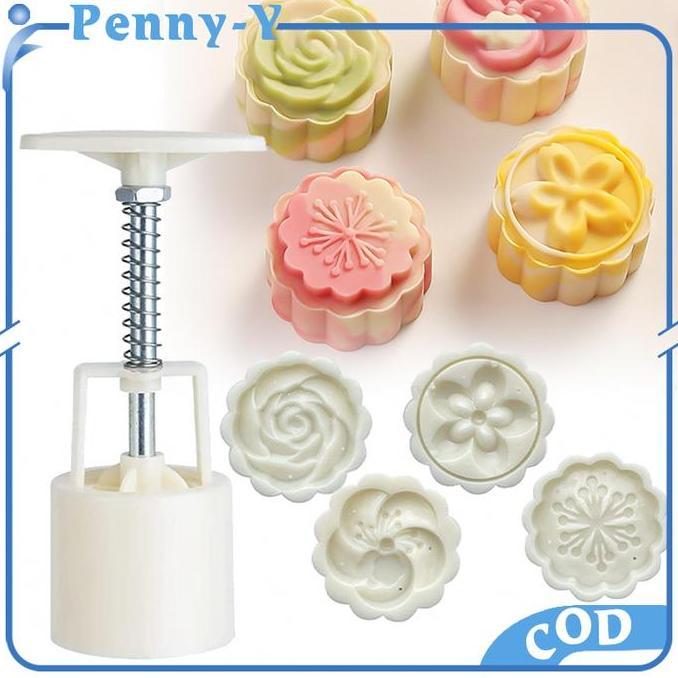 50g Cetakan Kue Bentuk Bunga Sakura Kecil Cetakan Kue Bulan Plastik Mooncake Cherry Blossom