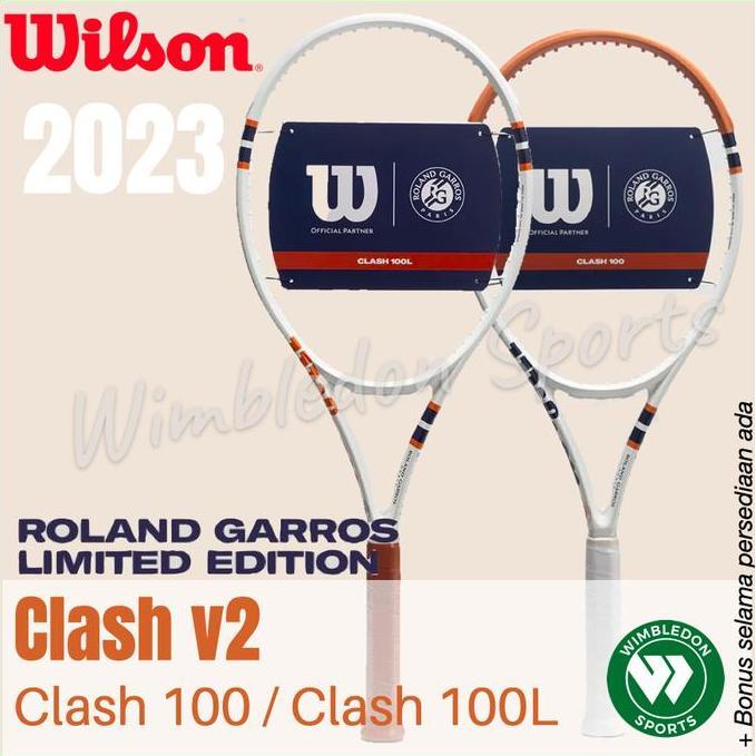 Raket Tenis Wilson CLASH 100 v2 Roland Garros 2023 / Wilson CLASH RG Terlaris