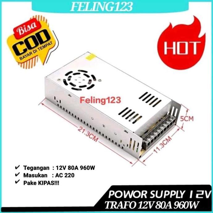 Power Supply 12V 80A High Power Supply 12Volt 80 Ampere Murni 80a 80 a