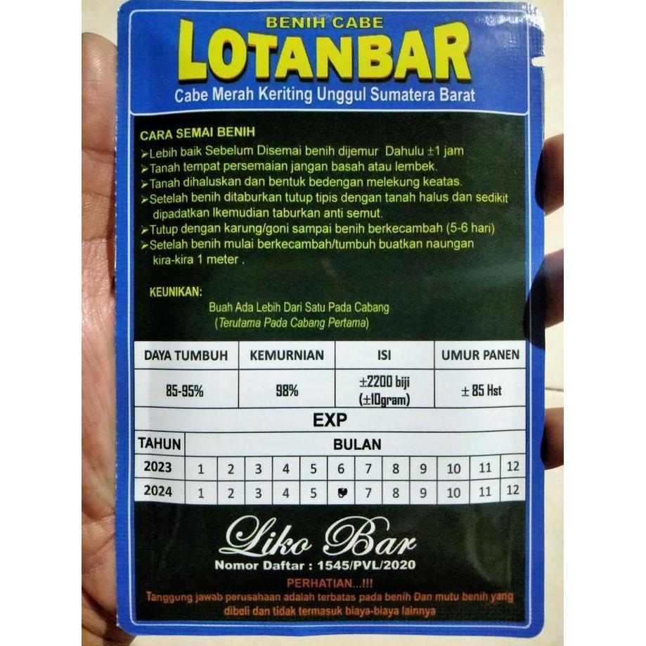 Benih Cabe Merah Keriting LOTANBAR 10 Gram - Bibit Cabe LOTANBAR - CMK LOTANBAR - Cabai rotanbar lot