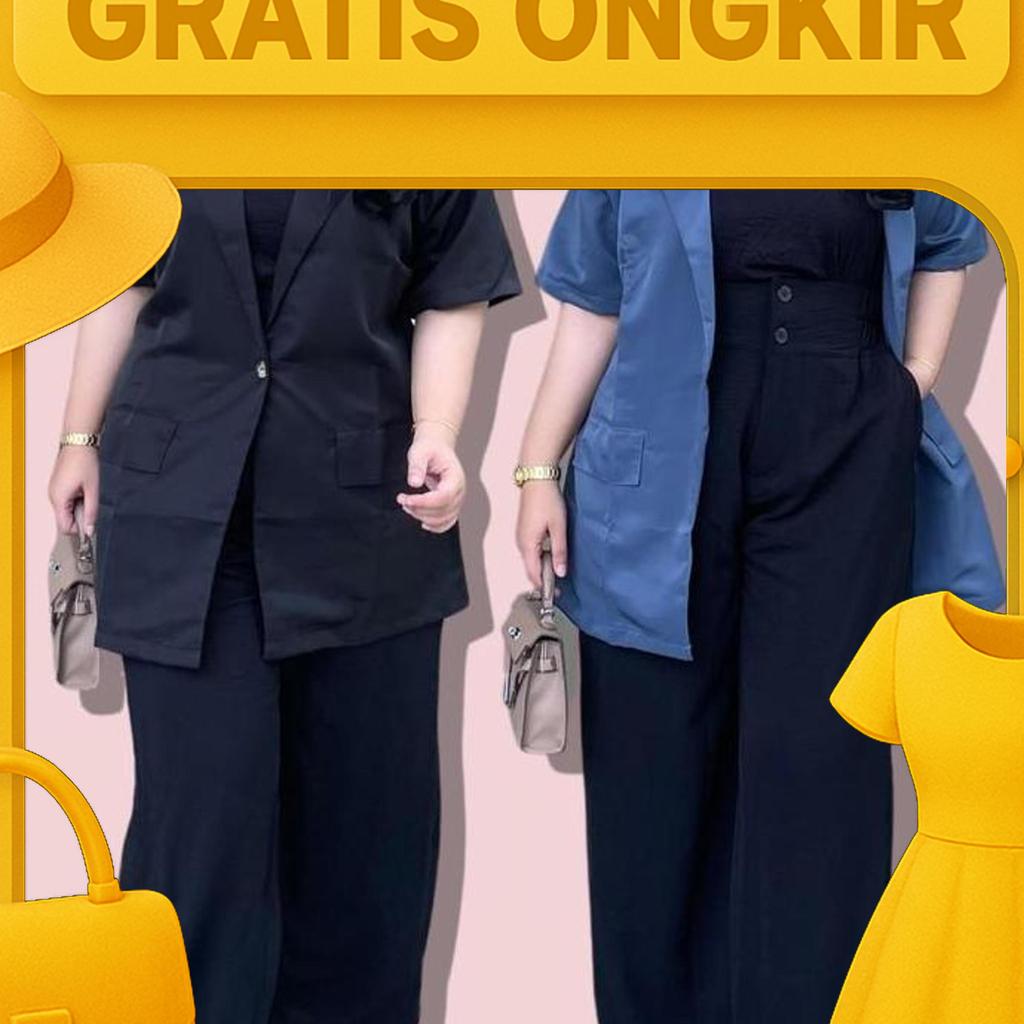 Atractiv Blazer Lengan Pendek Jumbo Wanita Ld120 Ld130 Ld142