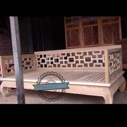 Terlaris Kursi Bangku Panjang Ukuran 200X100Cm Bale Bale Jati Mentahan