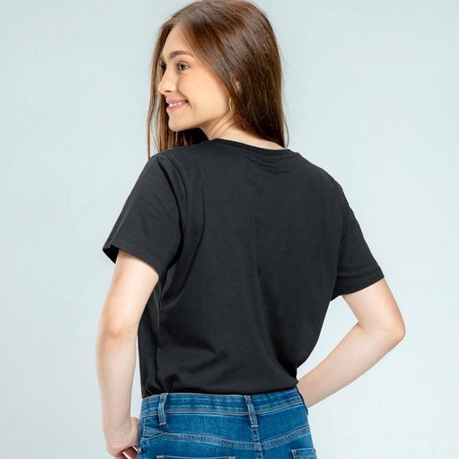 C2 Nazima Black T-Shirt Wanita