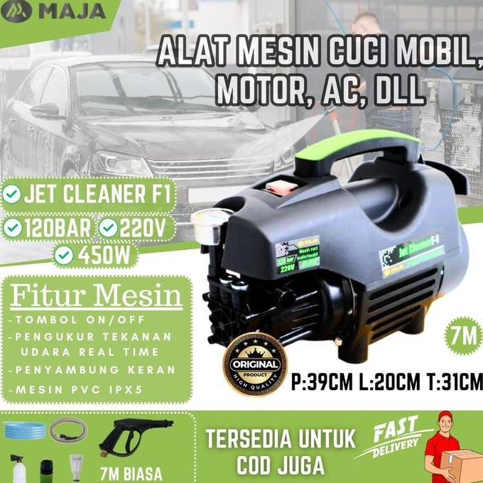 JET CLEANER MAJA HIGH PRESSURE WASHER 120BAR 450W MESIN CUCI MOTOR MOBIL SEMPROTAN KENCANG TEKANAN T