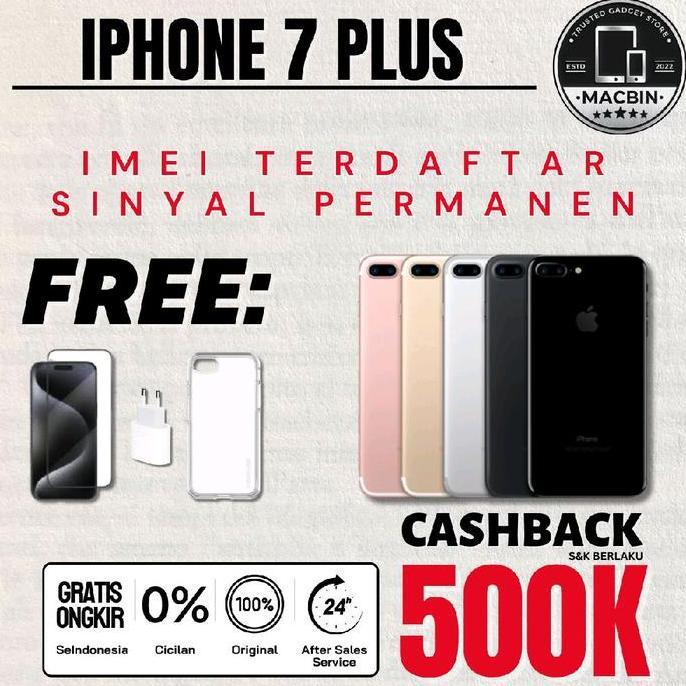 Terlaris Ibox| Iphone 7 Plus 256Gb 128Gb 128 32Gb 32 Second Black Rose Gold Red
