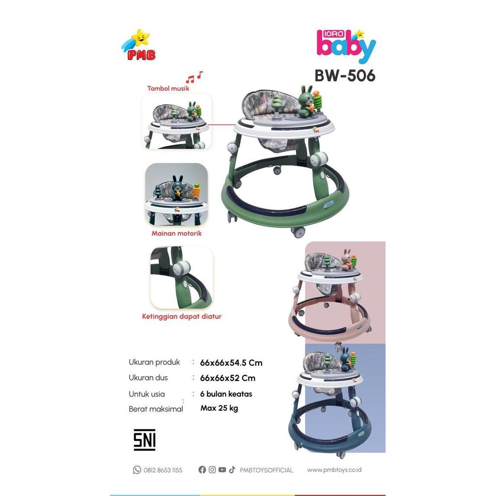 PMB BABY WALKER BW-506 IORA Mainan dan musik Alat Belajar Jalan