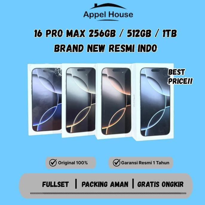 Terlaris (Appelhouse X Mimintara) Iphone 16 Pro Max 256Gb 512Gb 1Tb New Garansi Resmi Indo Gdn Tam