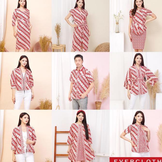 BATIK FAMILY / BATIK COUPLE / BATIK SERAGAM  / RIDO Merah Putih Kemerdekaan 17 Agustus