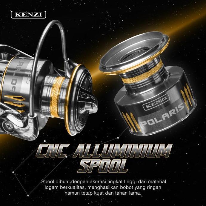 Reel Kenzi Polaris Sw 2000 3000 4000 6000 G1 Duralium Rotor Carbon Alluminium Body With 11+1 Stainle