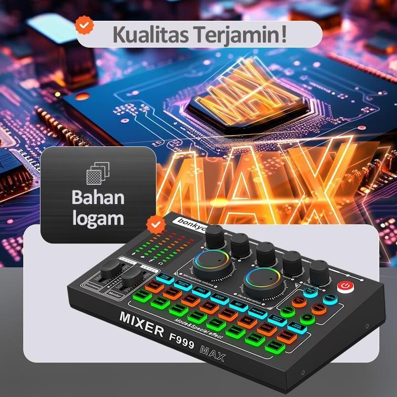 yemdiskot - bonkyo f999max/f999x/f999neo soundcard bluetooth wireless dj mixer noise reduction