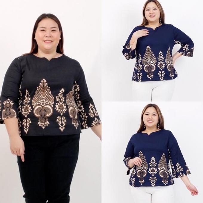 BAJU BLOUSE BATIK WANITA 559 WY BSIZE JUMBO HAMIL KERJA KANTOR PESTA