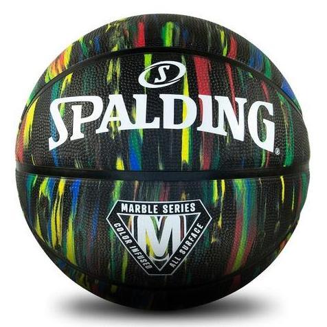Bola Basket Original Spalding Marble Series Basketball Black Size 7 Terlaris