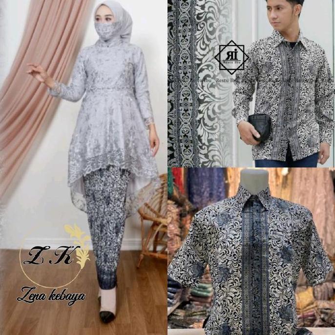 Setelan Couple Kebaya Lamaran Couple Pasangan Dewasa Kebaya Tunik Payet Couple Keluarga Kebaya Coupl