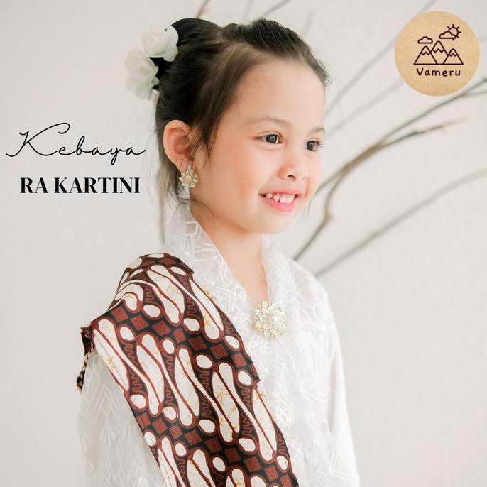 Kebaya Kartini Anak Brokat Putih Cosplay Ibu Kartini