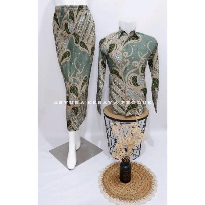 Kemeja Batik Couple Rok Wanita Kemeja Batik Couple Pasangan Kemeja Batik Lengan Panjang Kemeja Batik