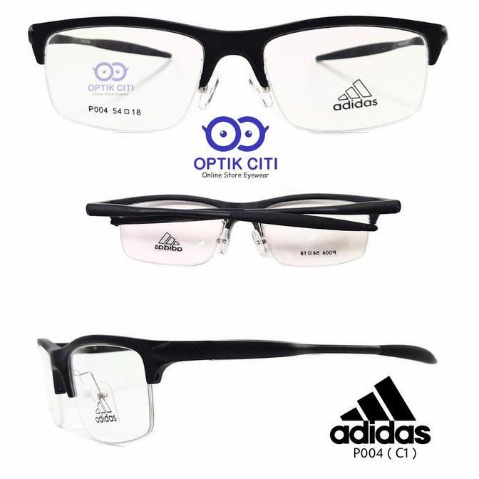 frame kacamata pria sporty adidas 004 half frame besar grade original Terlaris