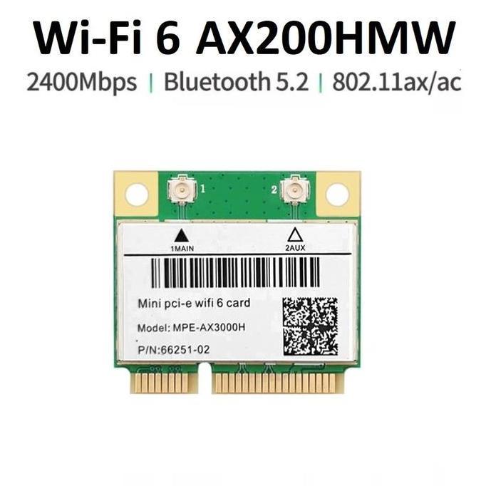 WiFi 6 AX200HMW Wireless Card Bluetooth 5 AX Half Mini PCIe AX200 HMW Terlaris