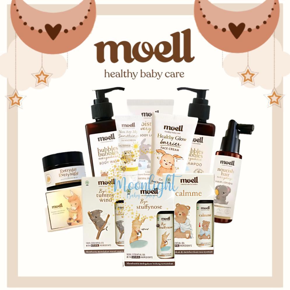 Moell Face Cream | Body Wash | Lotion | Hair Lotion | Set Sabun Shampoo SLS Free | Multipurpose Balm