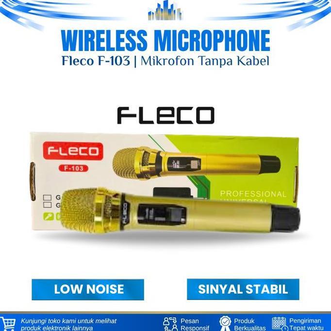 Mic Wireless Single Fleco F-103 Mic Karaoke Wireless Microphone Uhf Professional Mikrofon Wireless
